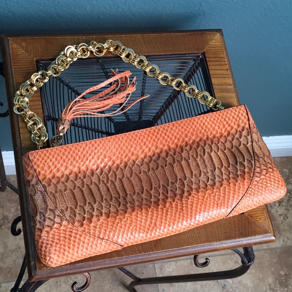 BCBG Max Azria Signature Python Snakeskin Purse - Picture 3 of 8